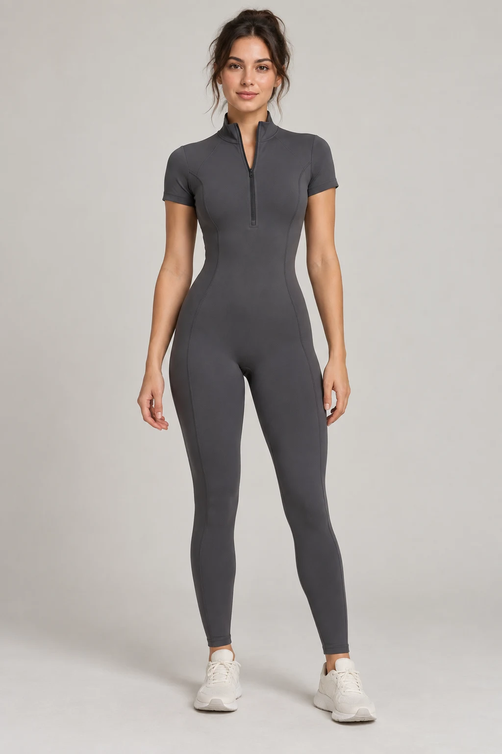 Pace Zip Jumpsuit in Graphite