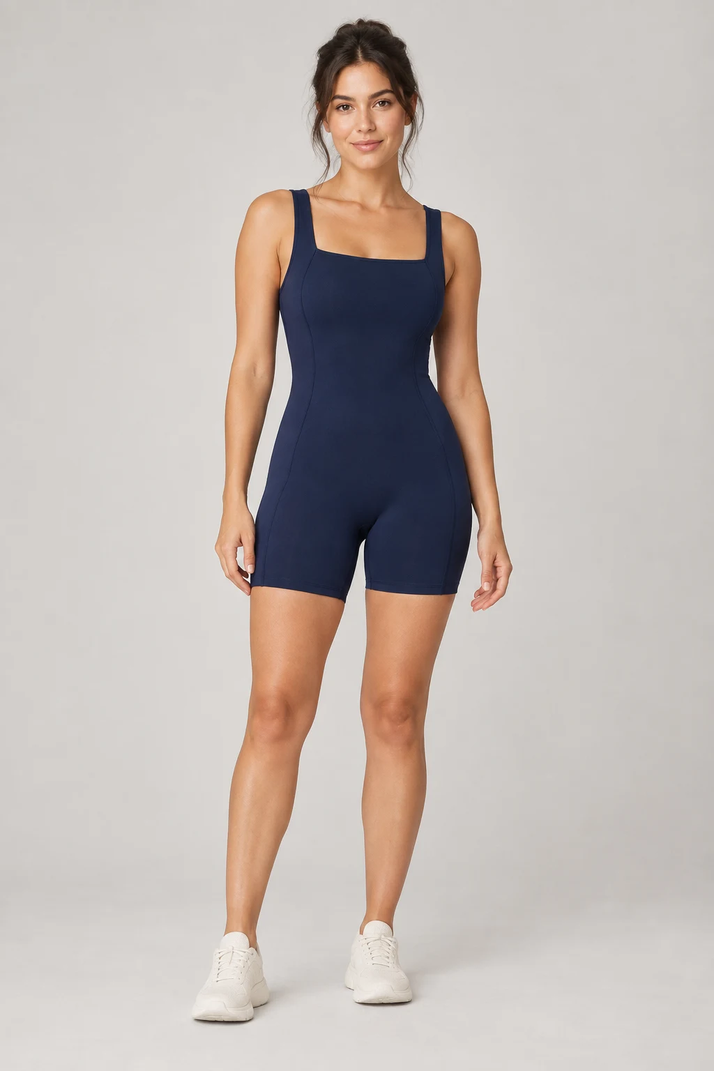 Contour Square Romper in Navy
