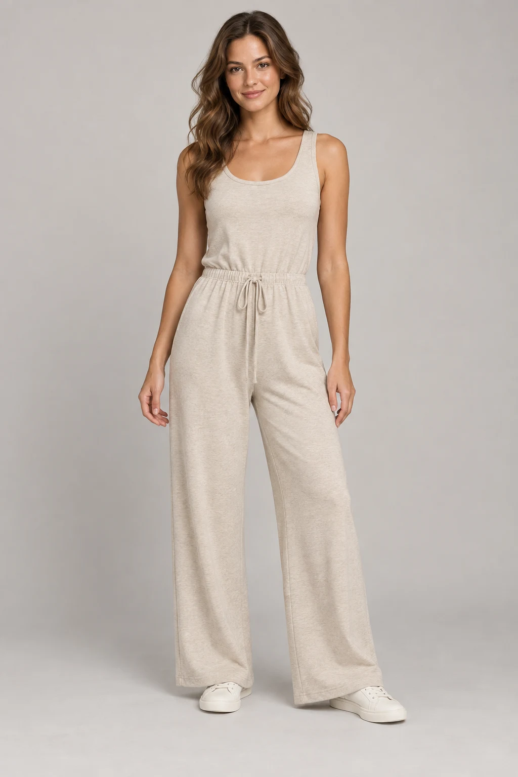 Drift Wide-Leg Jumpsuit in Oatmeal